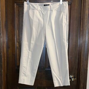White House Black Market Beige Slim Ankle Trousers